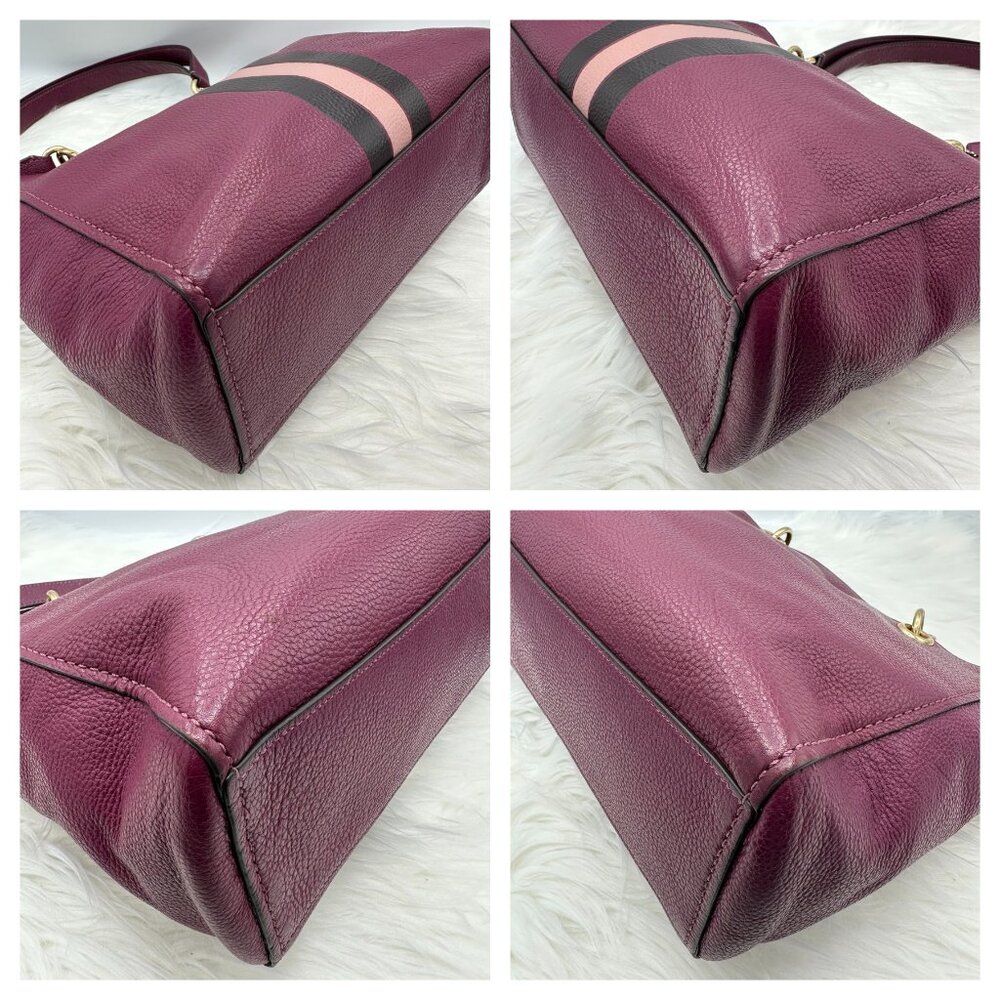 ⭐️⭐️SOLD⭐️⭐️ Coach Jes Pebbled Leather Tote/Shoulder Bag with Varsity Stripe - Picture 8 of 16
